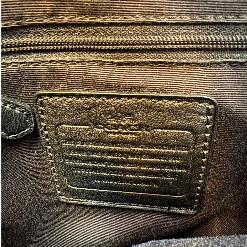 Vintage Coach Minetta Crossbody Satchel, Black Snakeskin Accent